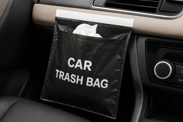 17 Disposable Car Trash Bags with Self Adhesive Strip Leakproof Odorless Hanging Garbage Storage Pouch for Backseat and Dashboard