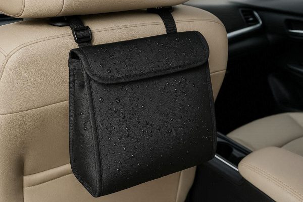 18 Waterproof Hanging Car Garbage Bag with Adjustable Straps and Magnetic Closure Washable Leakproof Trash Can for Seat Back