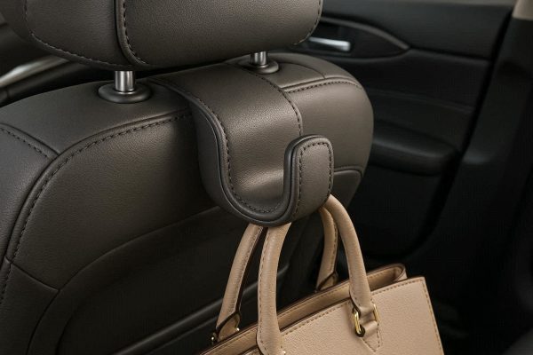 26 Premium Leather Wrapped Car Hook for Headrest Hidden Design Back Seat Organizer for Luxury Vehicle Interior Bag Storage