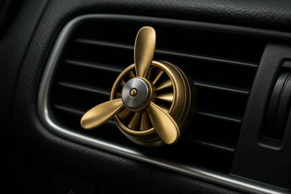 6 Propeller Design Car Vent Air Freshener with Rotating Fan and Magnetic Top for Creative Interior Decoration and Fresh Air Flow